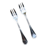 Pair of Christofle silver-plated cake forks, Albi model