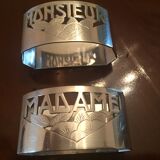 2 Old silver towel rounds