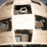 Checkered jute wire lampshade for suspension