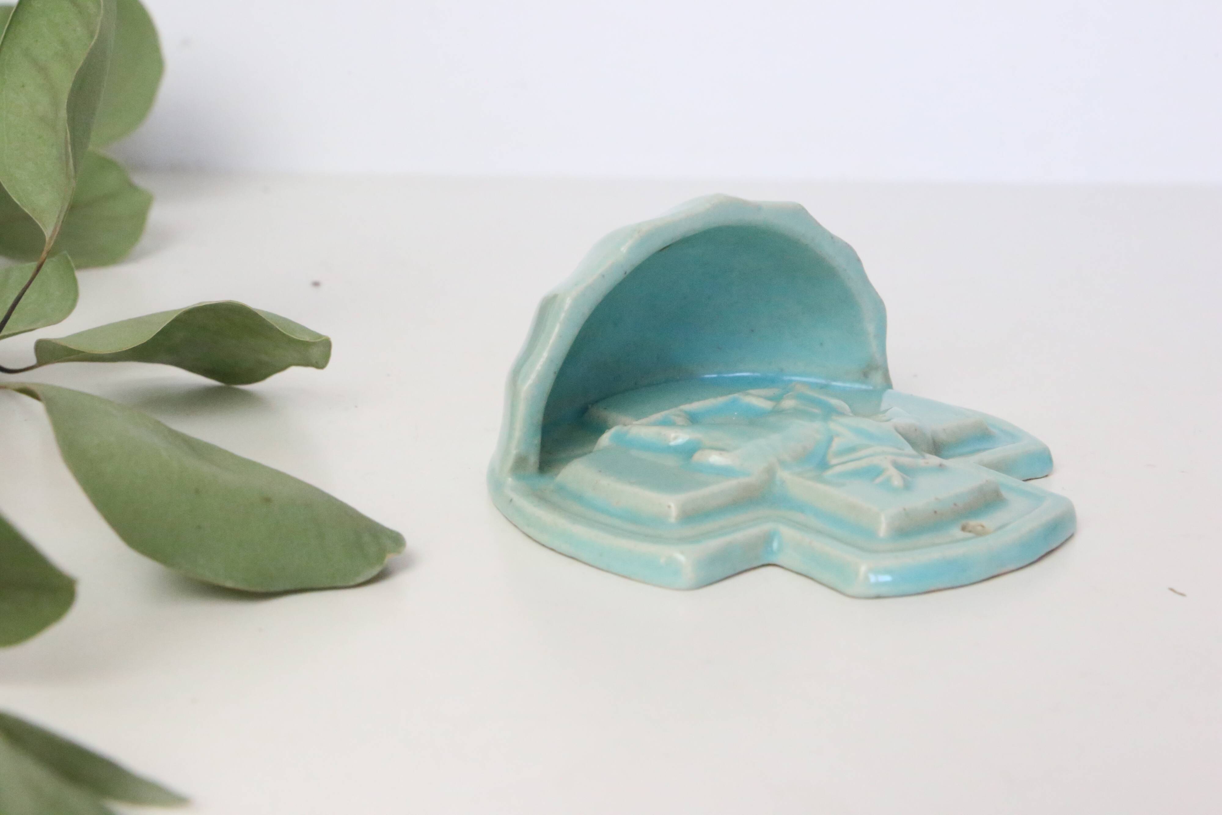 Desvres earthenware stoup, 1980