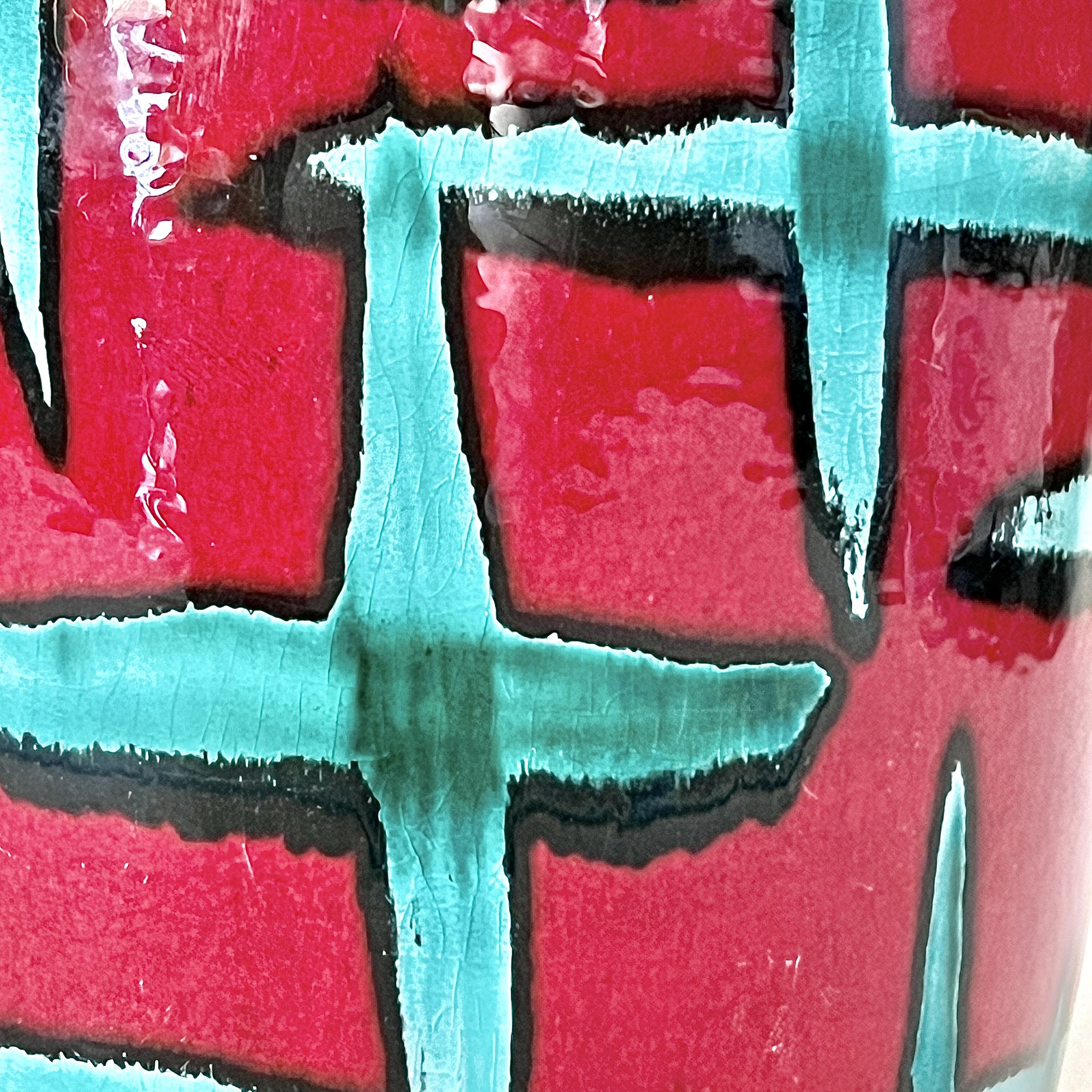 Vintage West-Germany vase by Scheurich with handpainted Bamboo decor