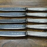 Series of 5 large Christofle knives model Ribbons