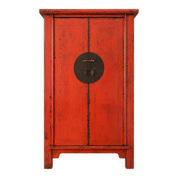 Cabinet en laque rouge chinoise antique – Armoire de style traditionnel de mariage