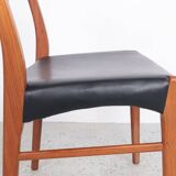 Teak and leather chairs by Arne Wahl Iversen for Glyngøre Stolefabrik, 1960