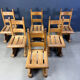 Solid oak brutalist dining chairs, 1960s