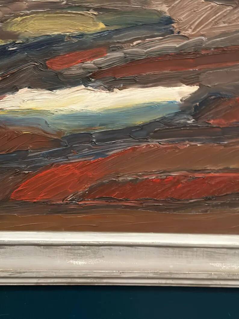 Original Swedish Oil on Panel – “Rustic Landscape” by Thage Carlson – Signed – Vintage & Framed – 72 × 61 cm (28.3" × 24")