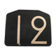 Old plate of bakelite, no. 12 bus line.