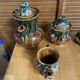 Vintage French café service set, 27 pieces, old pottery from Maine.
