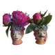 Set of 2 Sicilian vases ceramic heads of caltagirone
