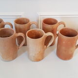 Set of 6 large sandstone mugs