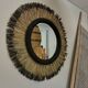 Handmade wall mirror made of natural fibers – bohemian chic style