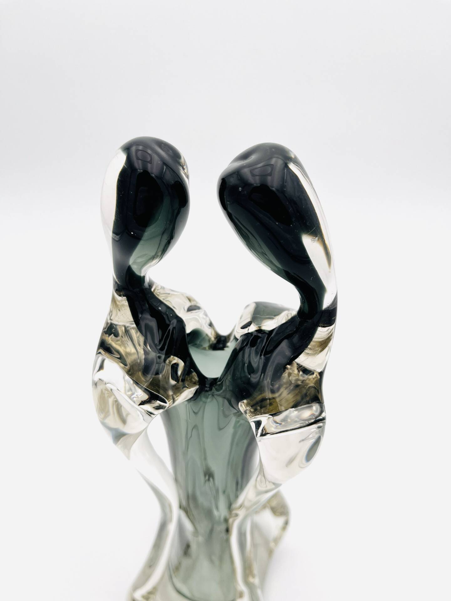 Vase Sculpture Murano Formia The Lovers Sommerso Smoke Green 33cm
