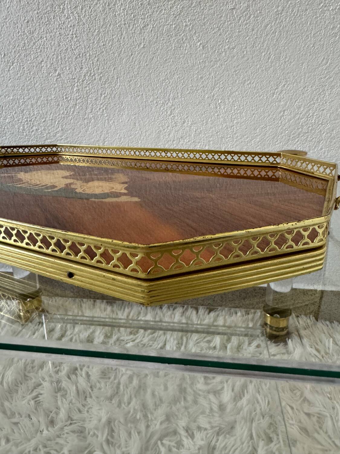 60s marquetry tray