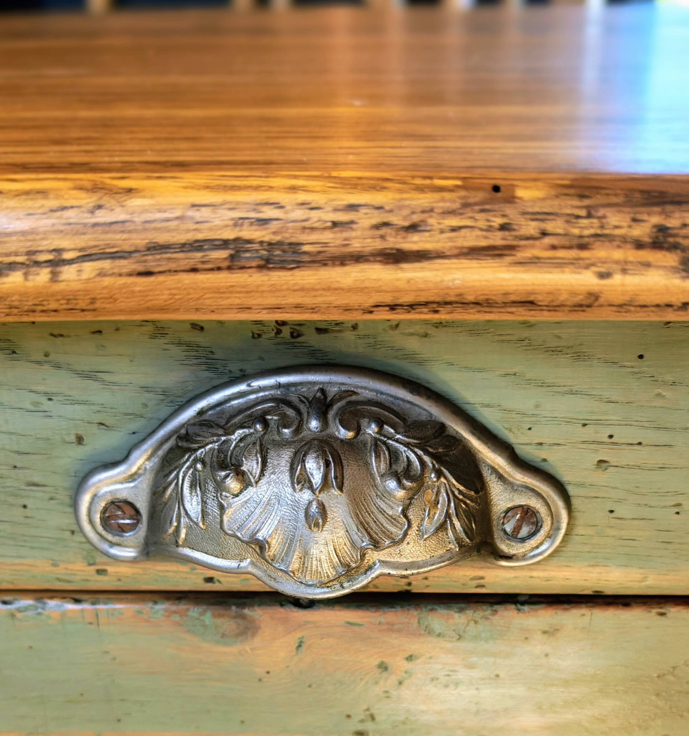 Table de ferme en chêne massif ,2 tiroirs, 2 rallonges,