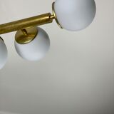 Italian opalglass and brass bubble lamp 1950