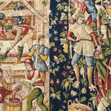 Tapisserie vintage sérigraphiée à la main "les vignerons"