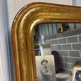 Large Louis Philippe Style Gilded Stucco Fireplace Mirror