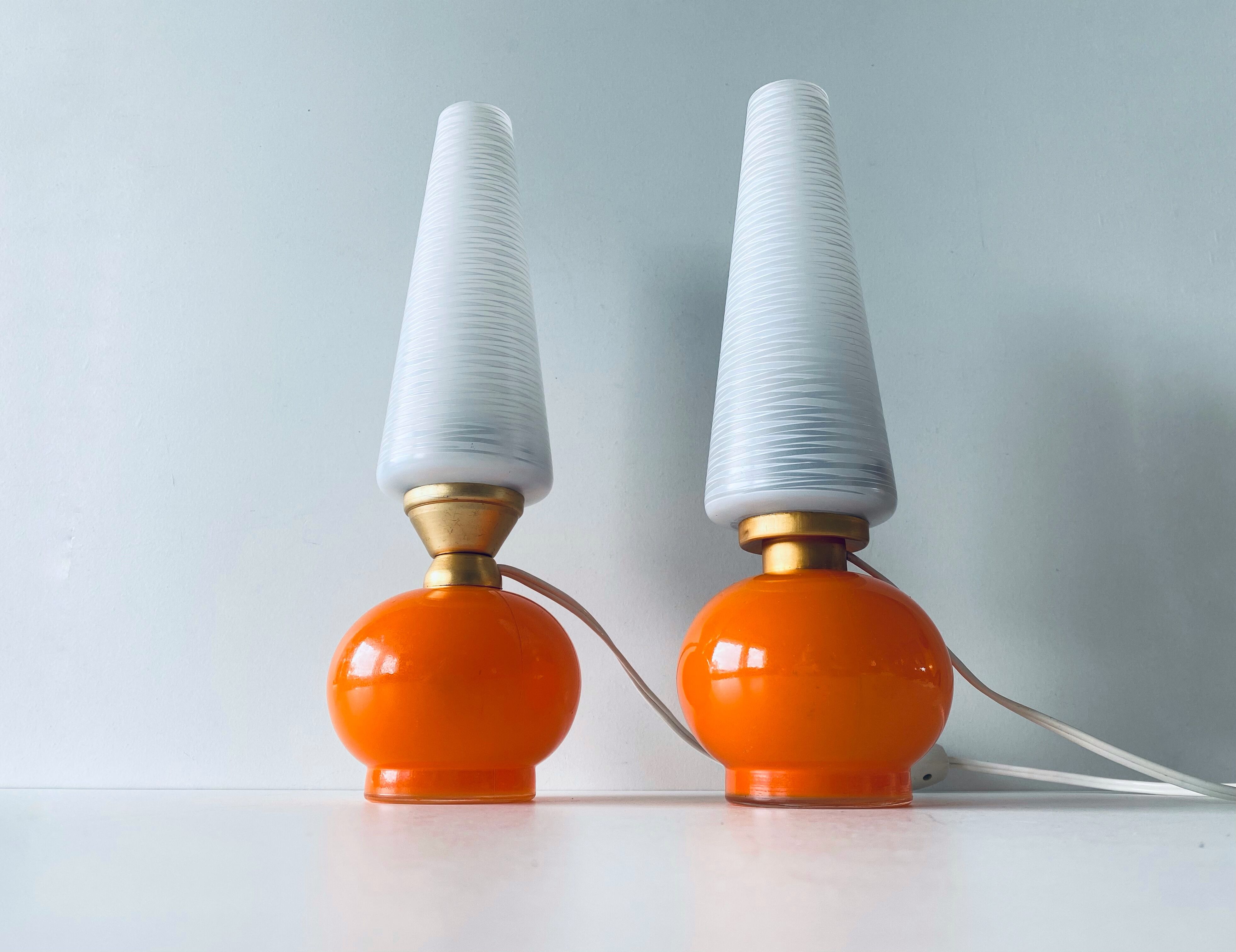 Paire de lampes de chevet vintage