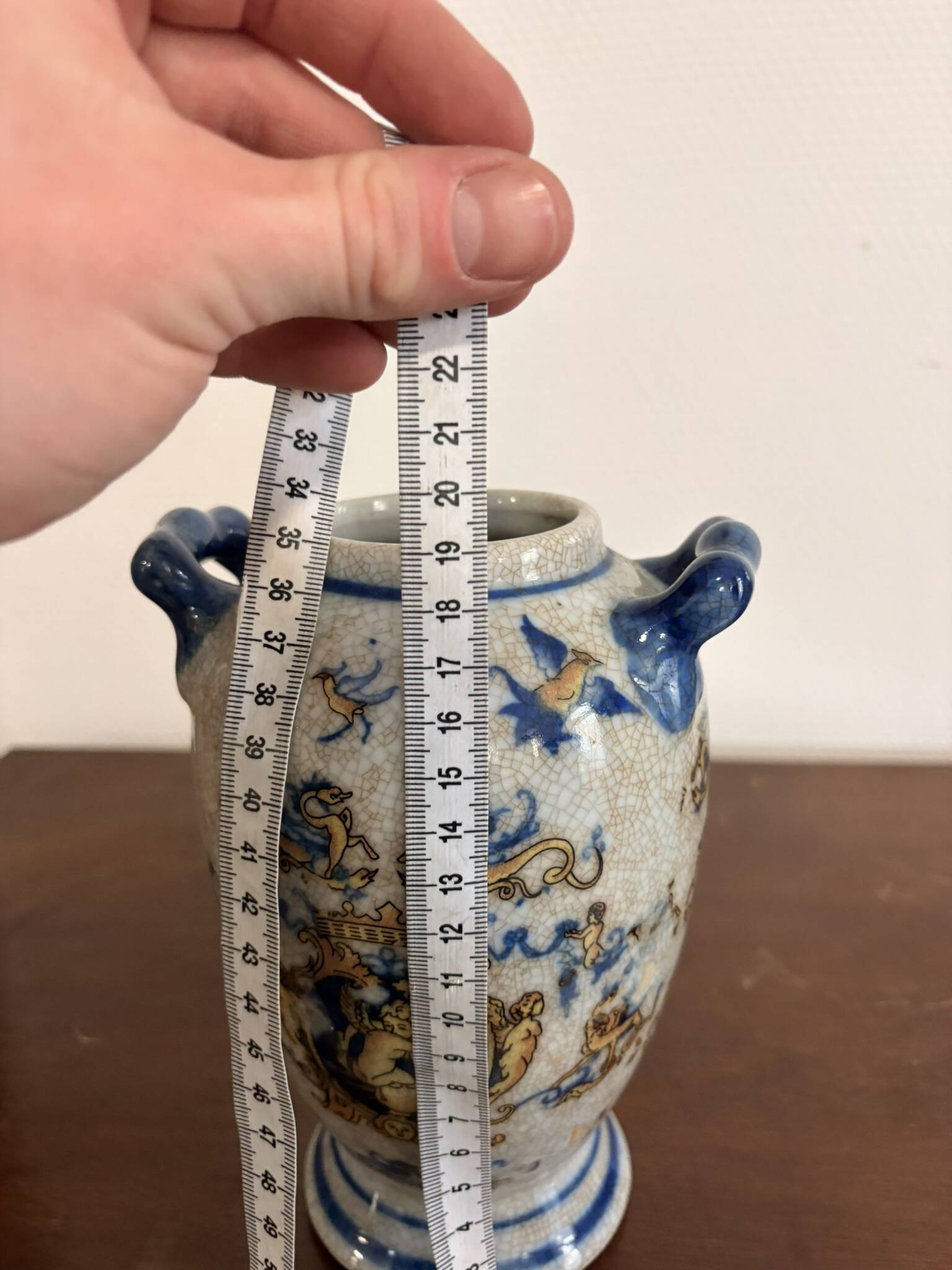 Ancient Vase Pot Decor Angel Cherub Renaissance Style Gien