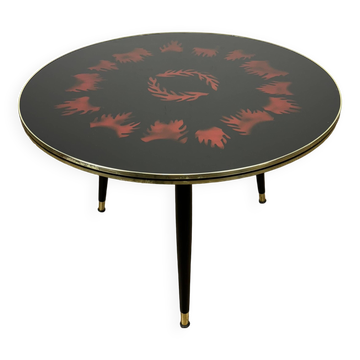 able cocktail tripode verre et bois années 50
