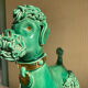 Large green glazed ceramic spaghetti poodle from the 60s.