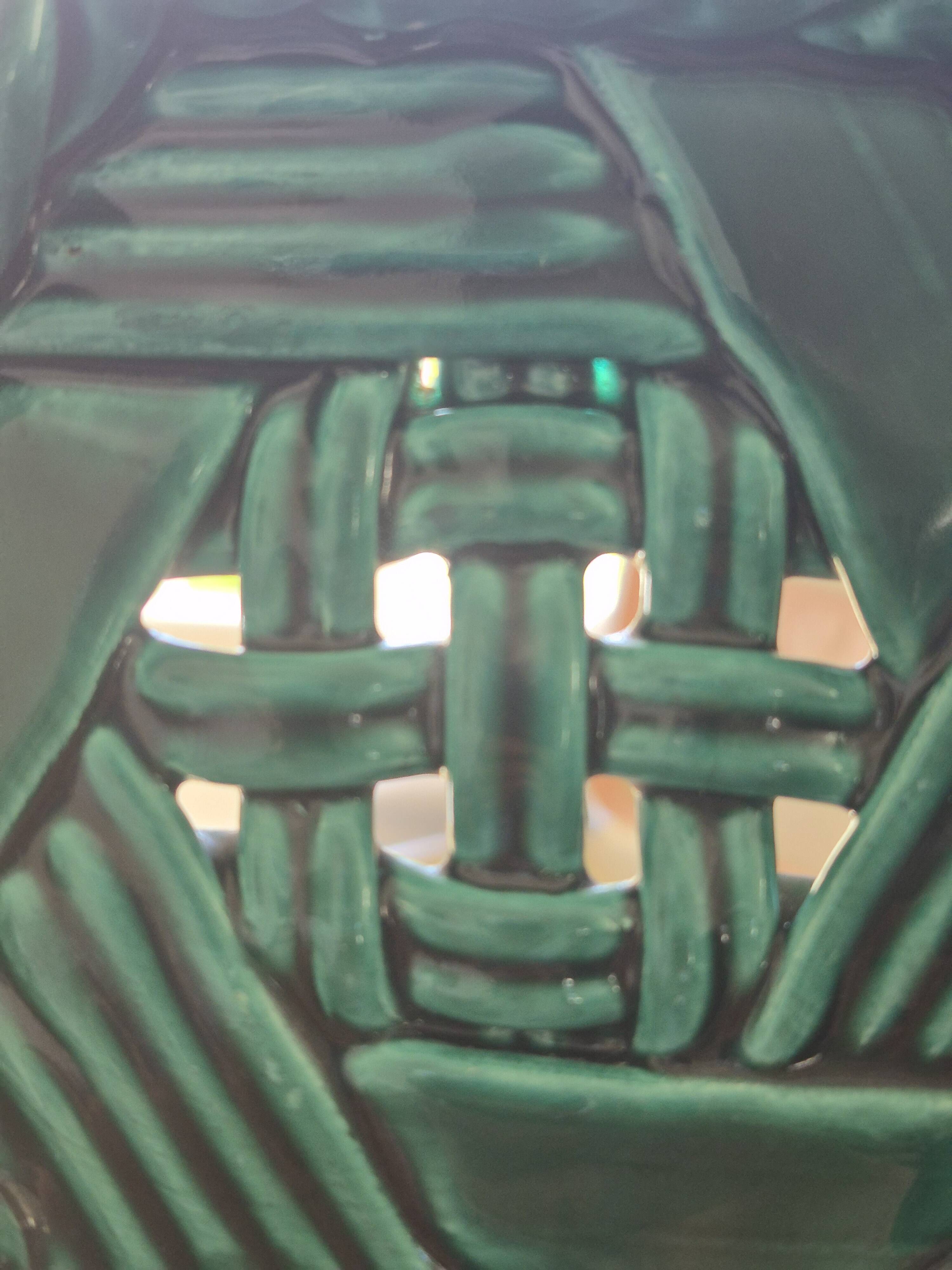 Varnished ceramic trivet from Vallauris and 2 bottle coasters.