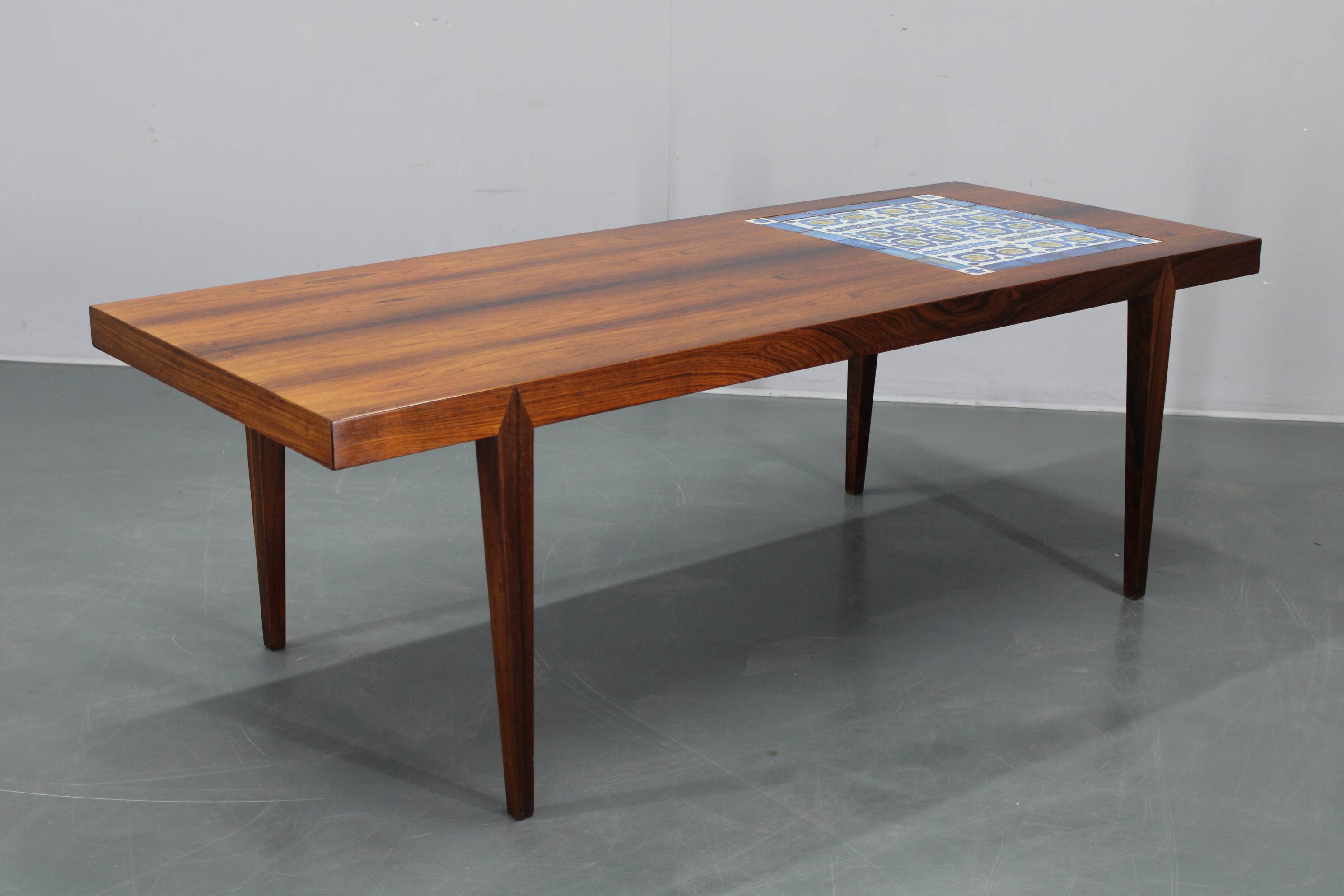 Mid-century Danish Haslev Mobelsnedkeri coffee table, ceramic tile inlay, 1960s