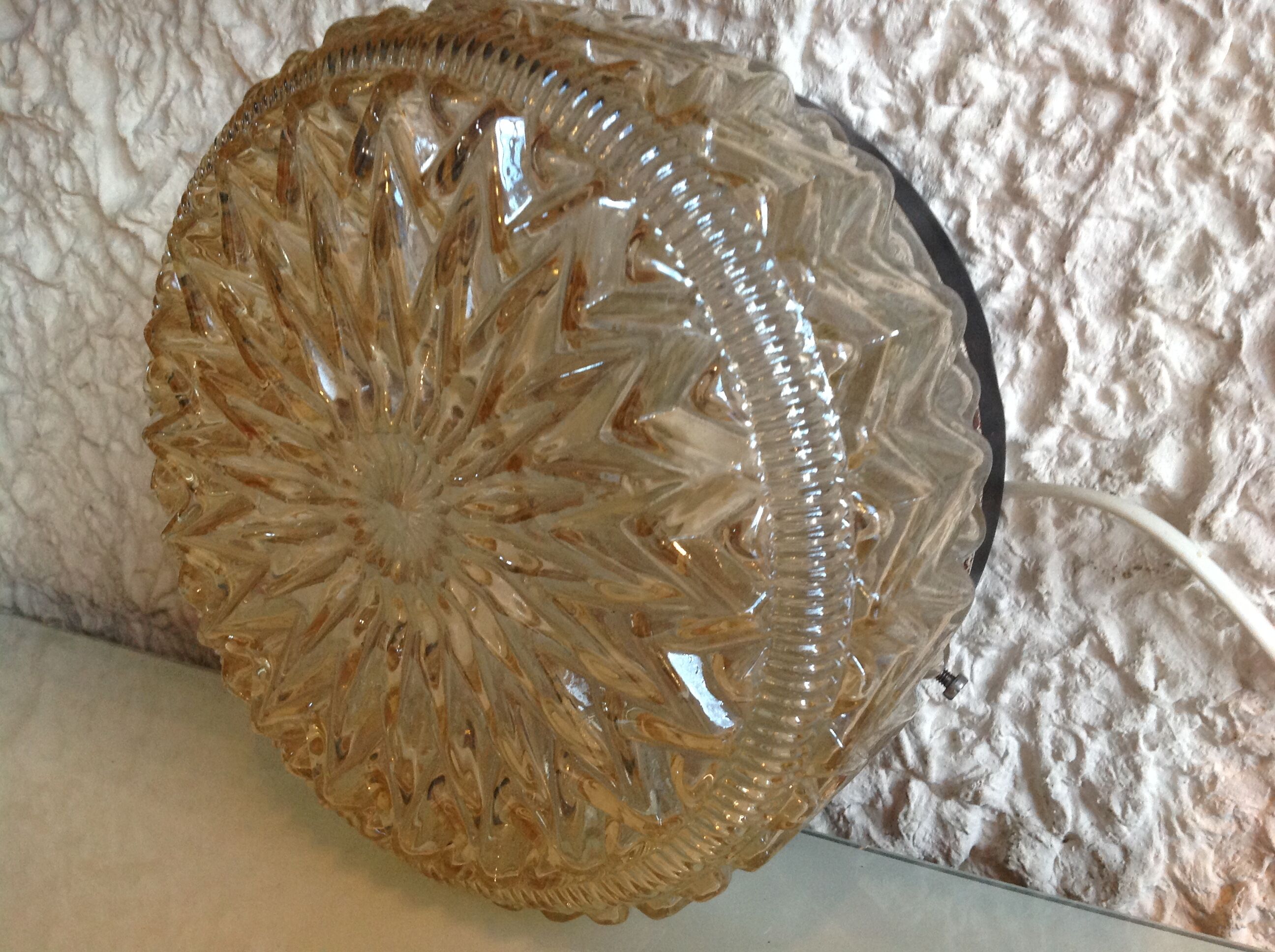 Round ceiling light vintage glass