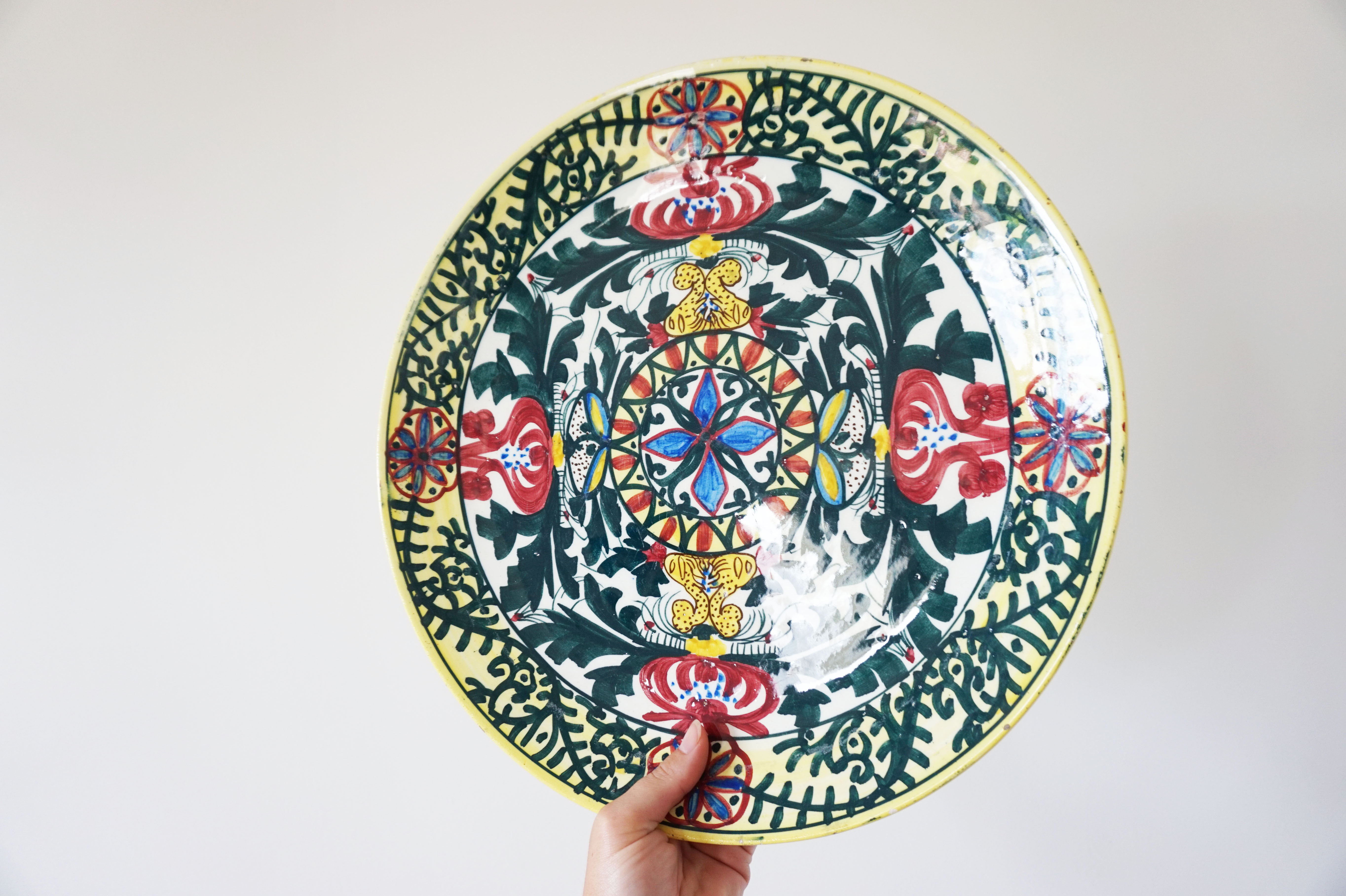 Large vintage Spanish ceramic dish