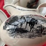 Coffee service keraluX boch Freres Belgium peasant scenes art deco