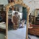 Large Louis XV gilded shell mirror from the 19th century