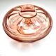 Set of two vintage pink glass boxes