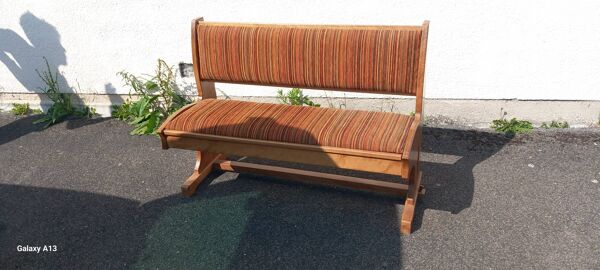 banquette coffre vintage en hêtre