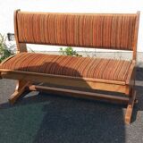 vintage beech storage bench