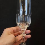 8 flûtes champagne en cristal taillé côtes plates