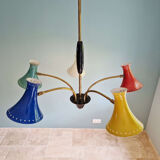 Diabolo articulated chandelier, Italian design, 1950s-60s