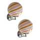 Set of Two Contemporary Amber and Pink "Rods" Murano Glass Wall Sconces