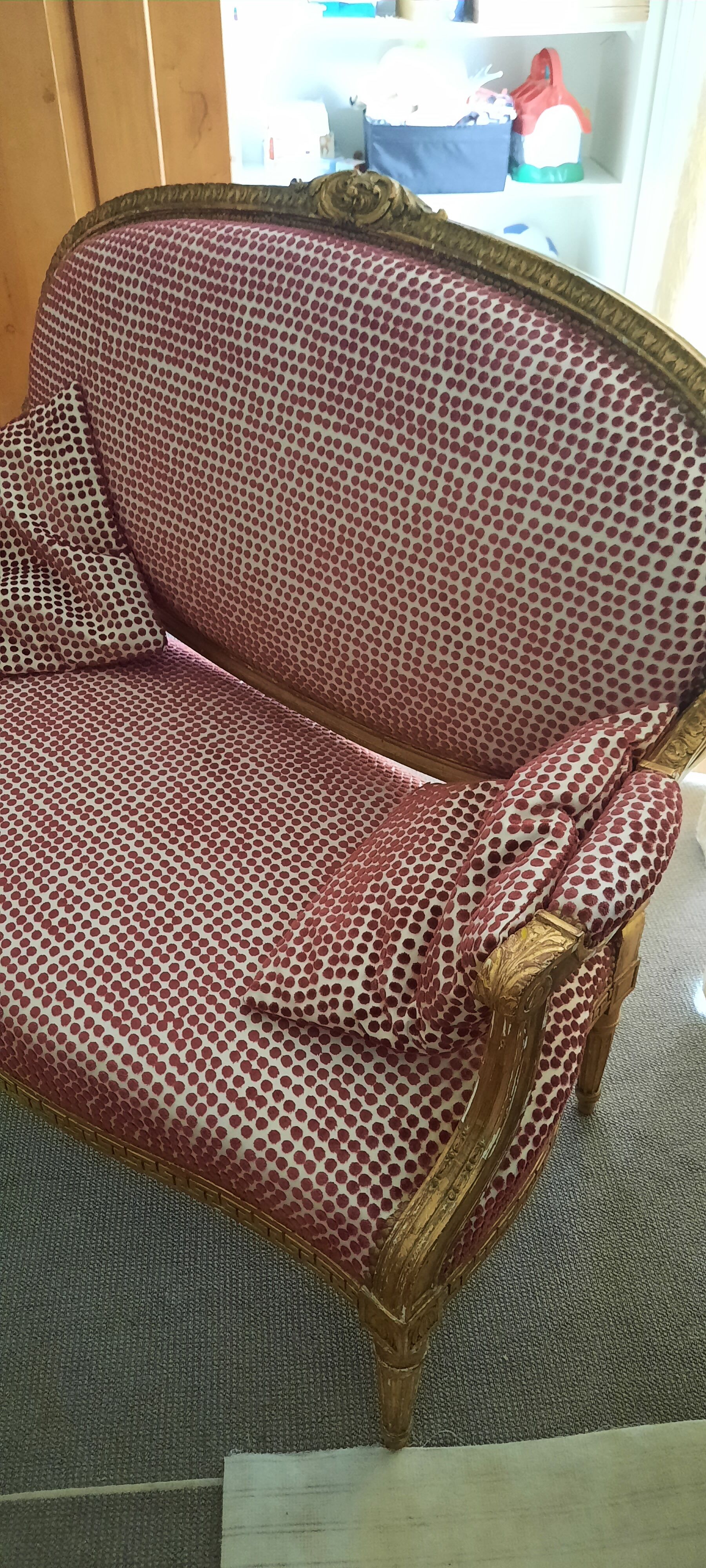 Louis XVI bench gilded wood