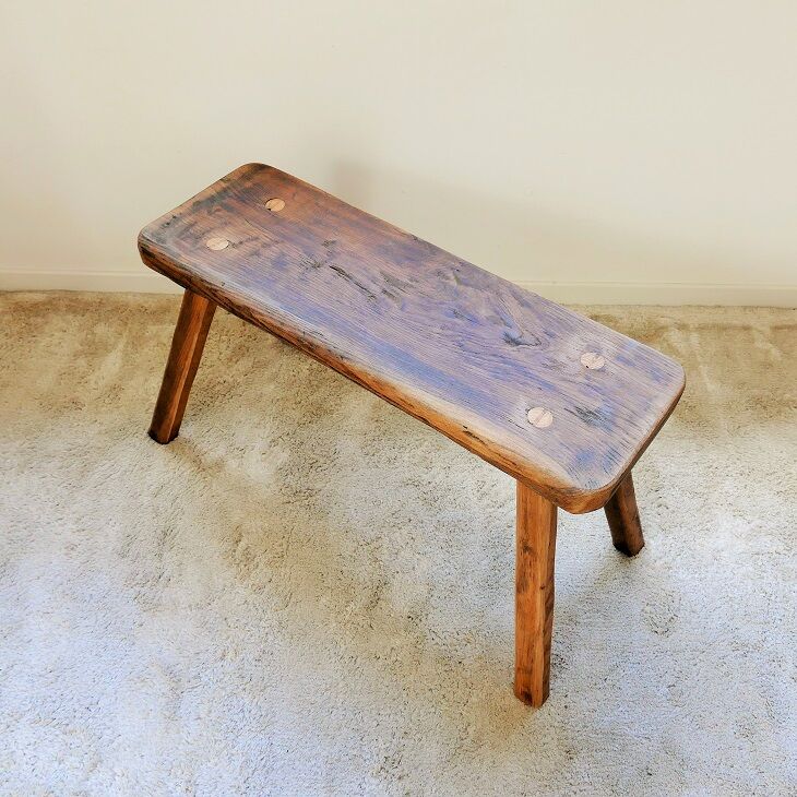 Brutalist oak bench