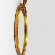 Round wall mirror in gilded wood, mid-century, C. Allodi & G. Subelli, Italy, 1950s.