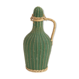 Bottle green scoubidou and rattan natural 60 years
