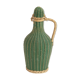 Bouteille scoubidou vert et rotin naturel années 60