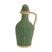 Bottle green scoubidou and rattan natural 60 years