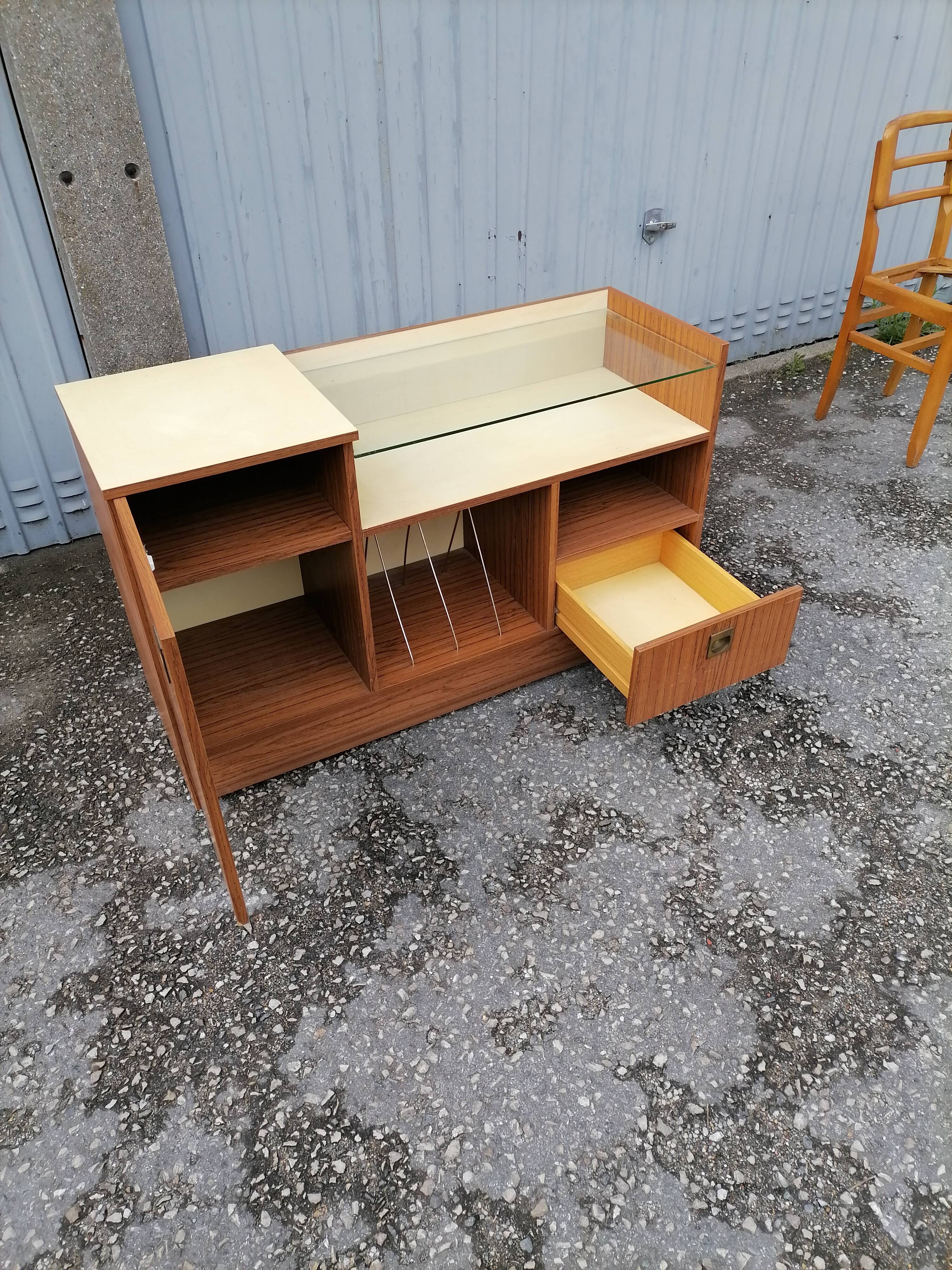Old vintage hi-fi cabinet