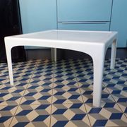 1970s square fiberglass coffee table