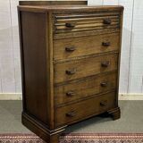 Commode anglaise Art déco en chêne des années 1950