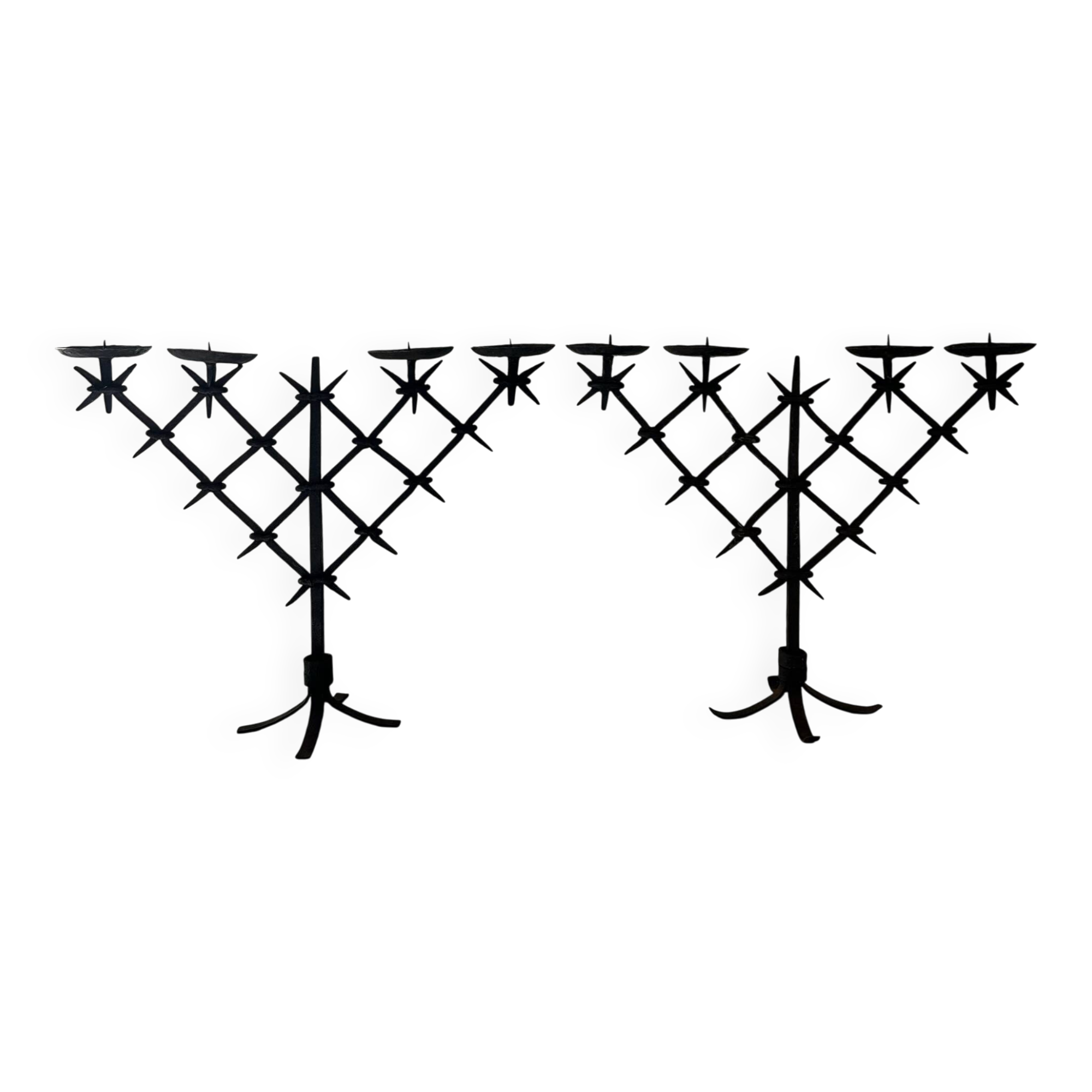 Pair of brutalist candlesticks
