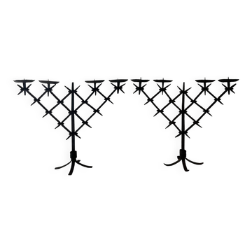 Paire de candélabres brutalistes