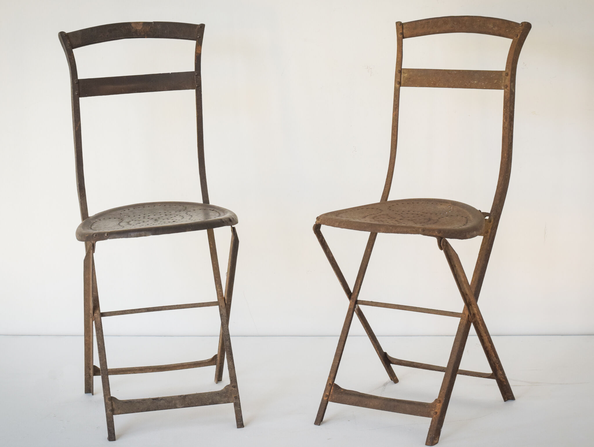 Pair of antique french folding chairs