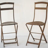 Paire de chaises pliantes français antiques